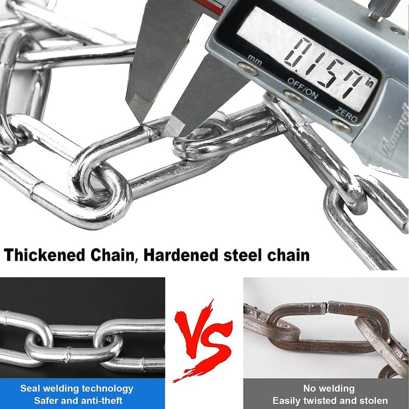 Weogine Bike Chain Lock, Heavy Duty Anti-Theft Bicycle Chain Lock, 2.72 Ft Security Bike Locks with 3 Keys, Waterproof Lock Chain for Bike, Bicycle, Scooter, Motorcycle, Door, Gate, Fence - Image 3